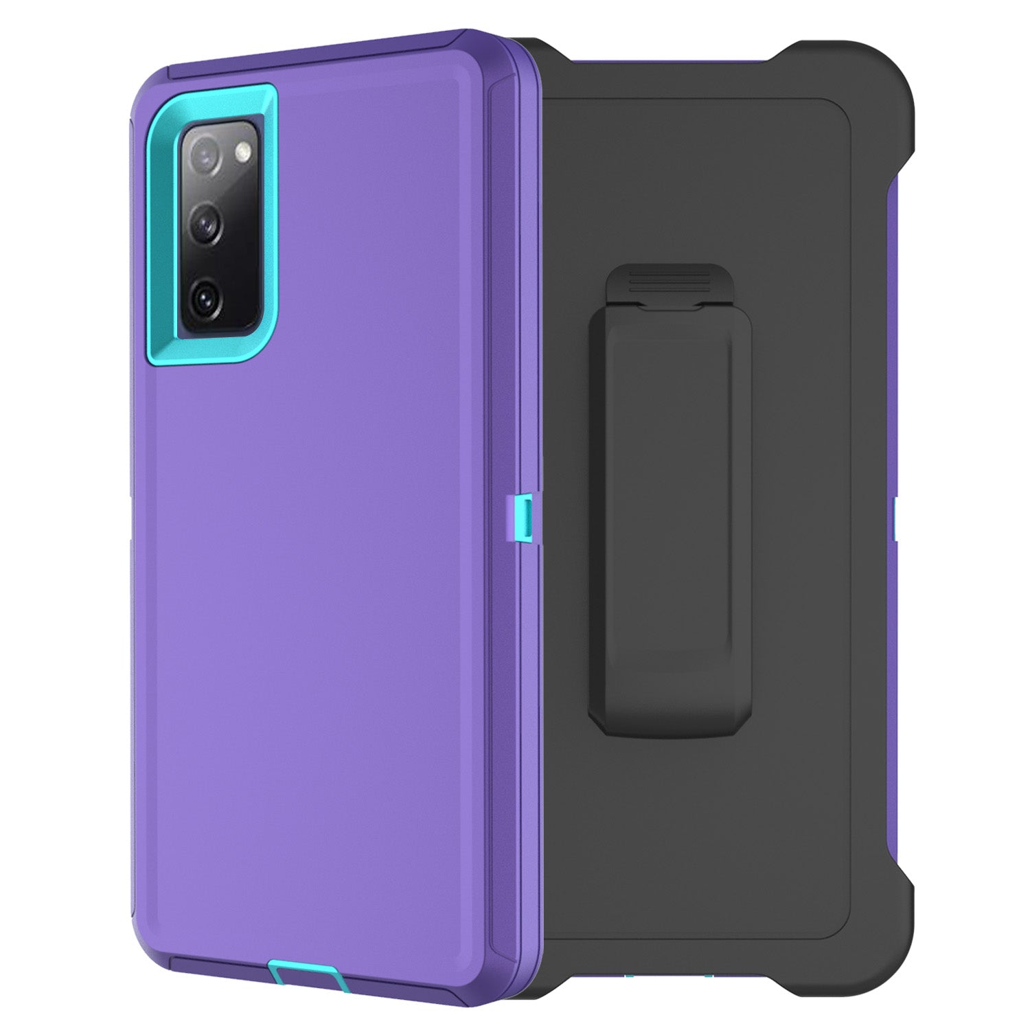 Belt Clip PC TPU Hybrid Case for Samsung Galaxy S20 FE/S20 Fan Edition/S20 FE 5G/S20 Fan Edition 5G - Light Purple/Sky Blue