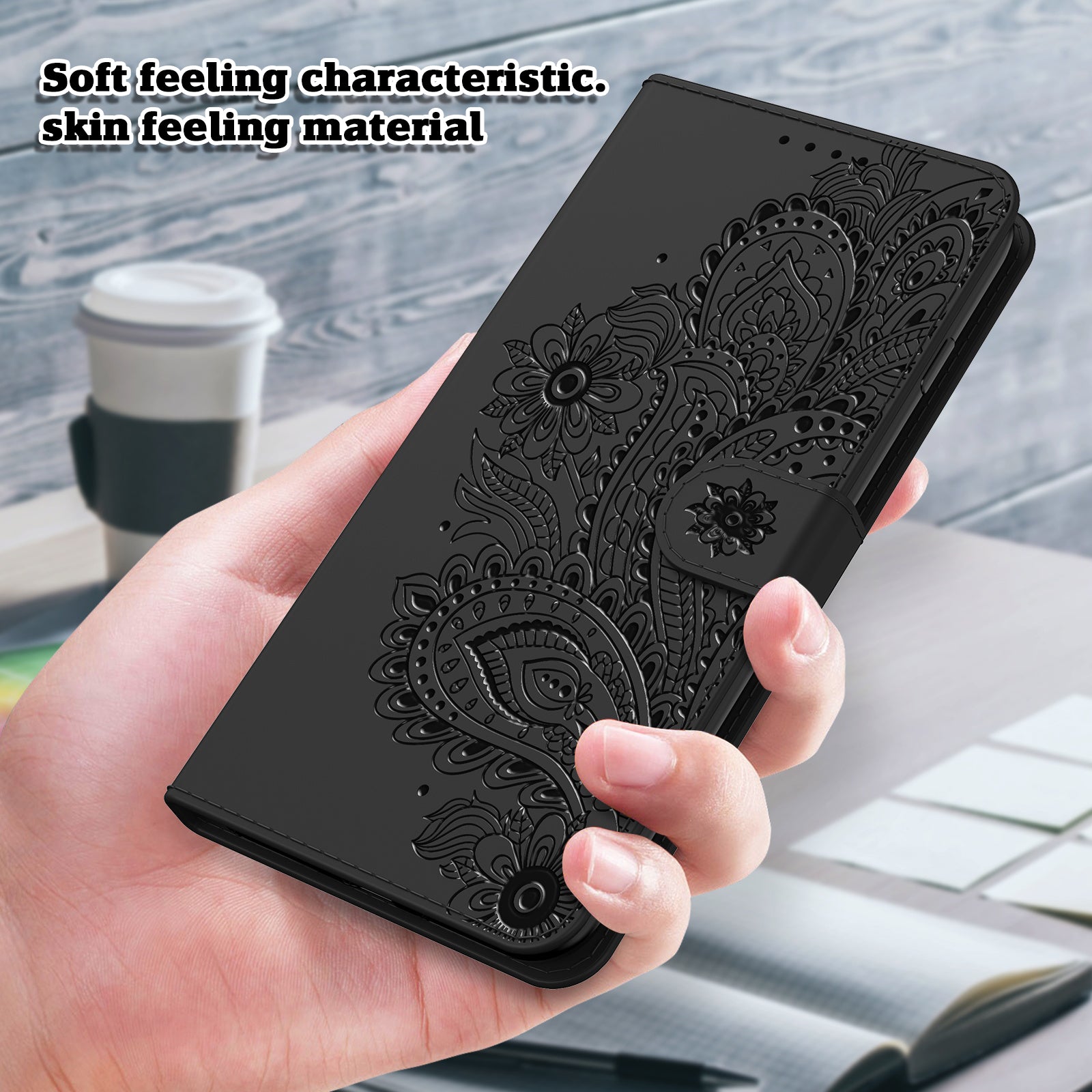 Phoenix Imprinting Leather Wallet Stand Phone Protective Shell for Samsung Galaxy S20 FE/S20 FE 5G/S20 Lite/S20 FE 2022 - Black