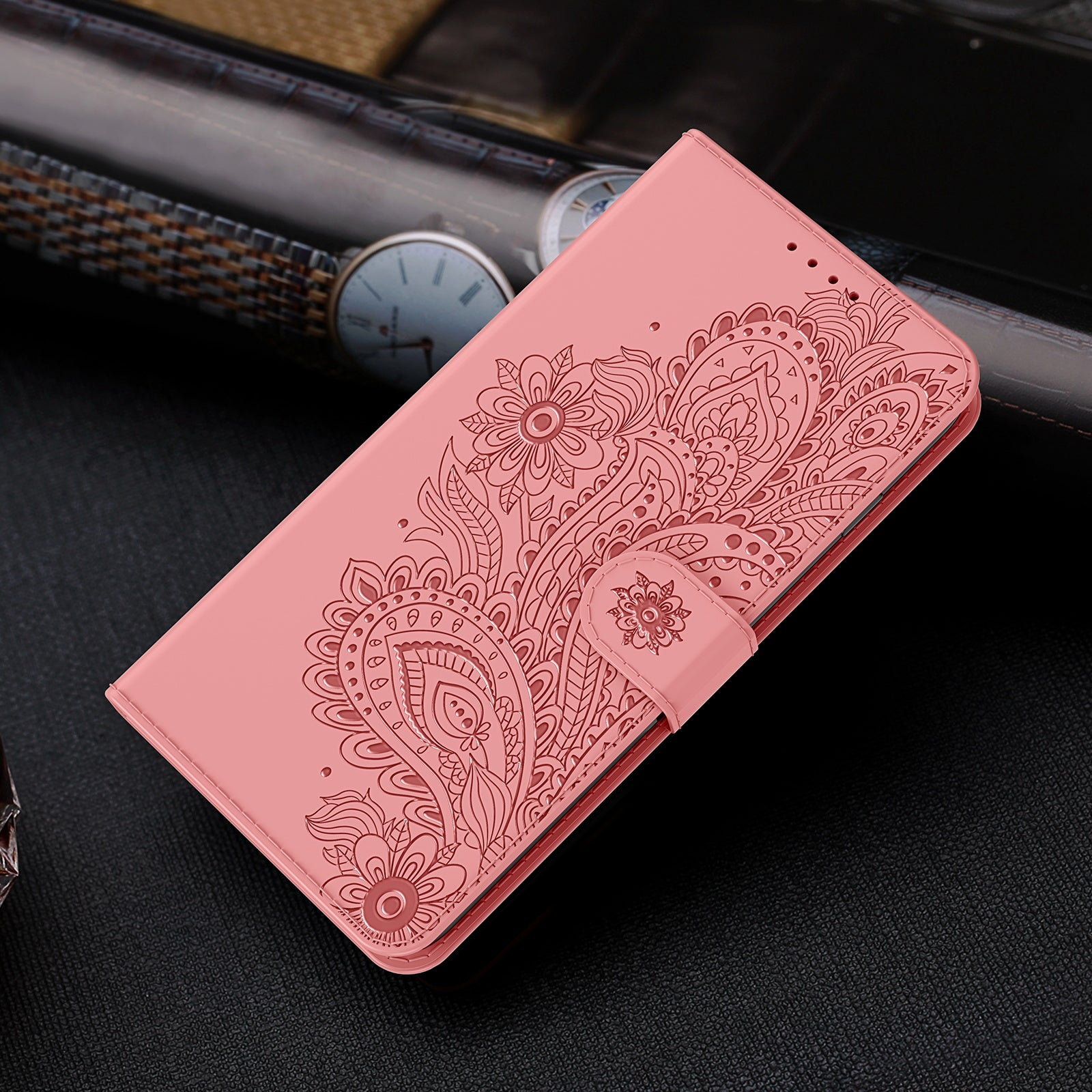 Phoenix Imprinting Leather Wallet Stand Phone Protective Shell for Samsung Galaxy S20 FE/S20 FE 5G/S20 Lite/S20 FE 2022 - Pink