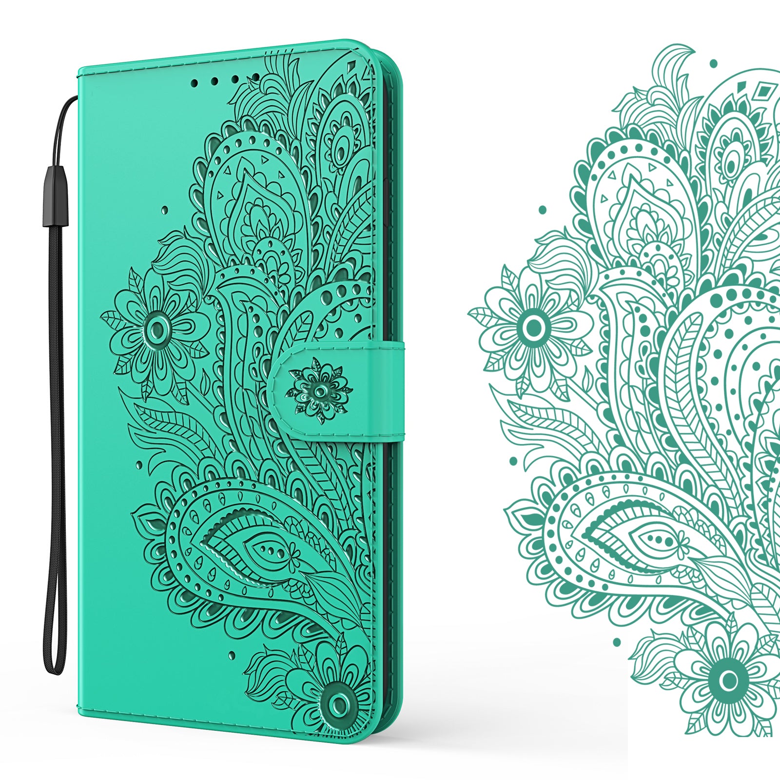 Phoenix Imprinting Leather Wallet Stand Phone Protective Shell for Samsung Galaxy S20 FE/S20 FE 5G/S20 Lite/S20 FE 2022 - Green