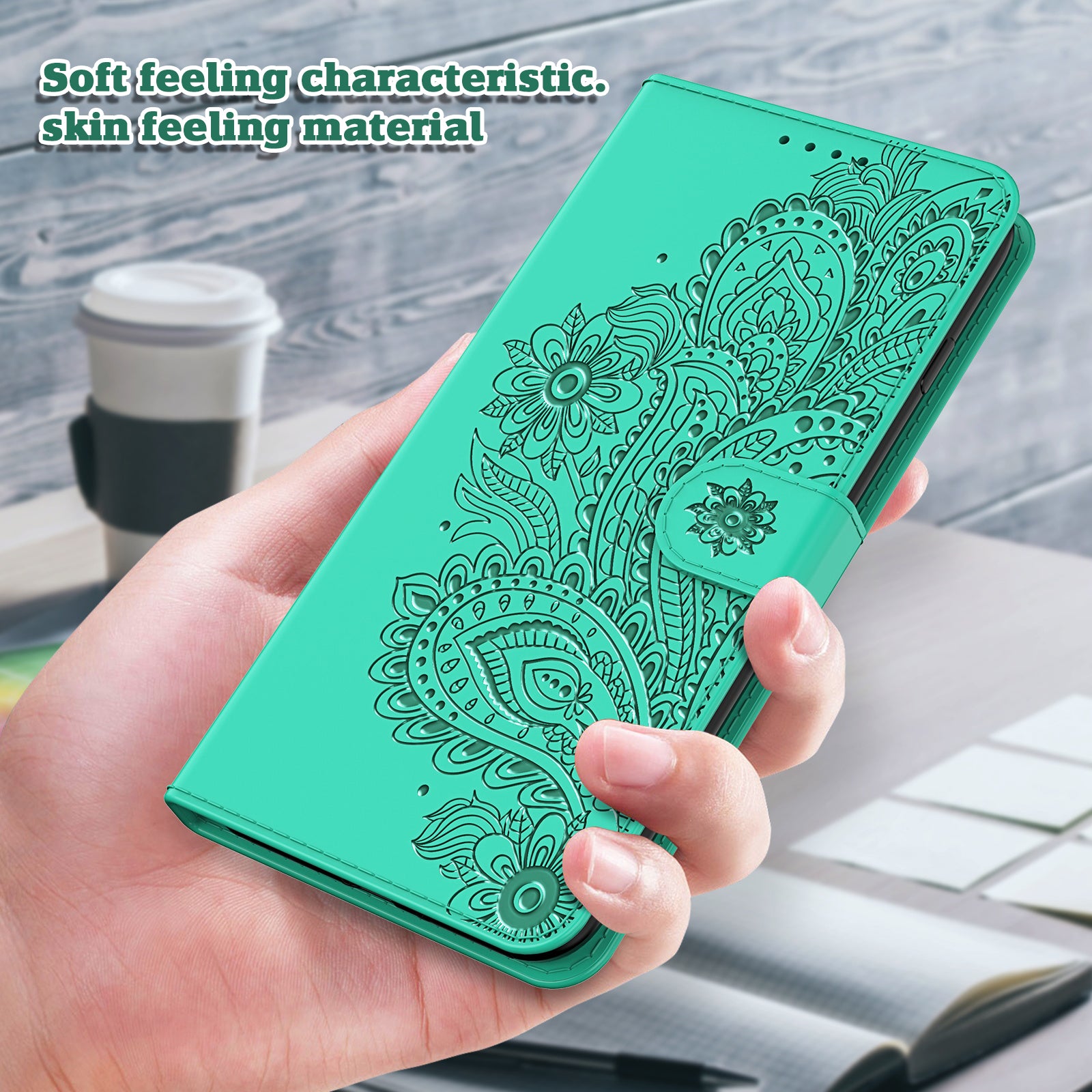 Phoenix Imprinting Leather Wallet Stand Phone Protective Shell for Samsung Galaxy S20 FE/S20 FE 5G/S20 Lite/S20 FE 2022 - Green