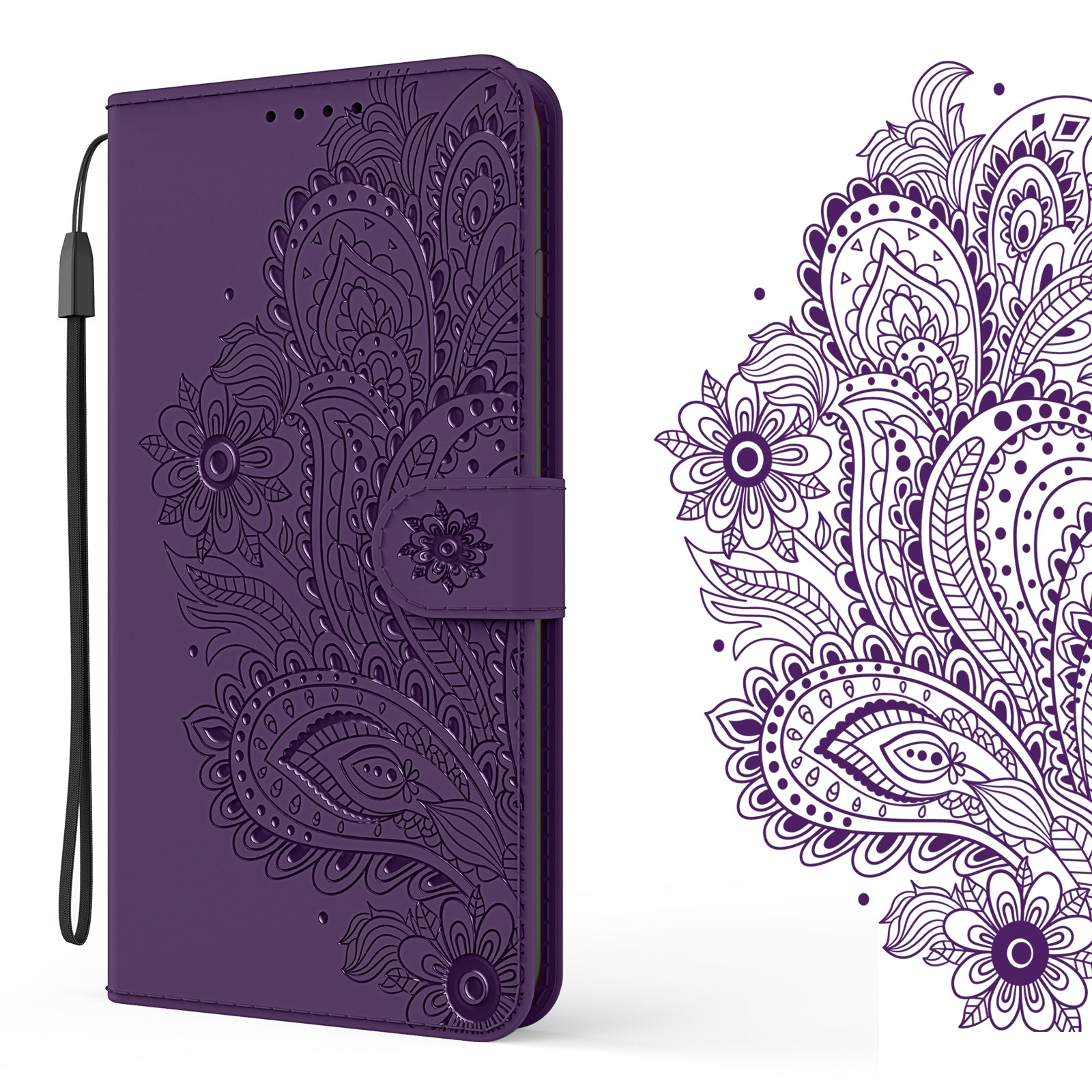 Phoenix Imprinting Leather Wallet Stand Phone Protective Shell for Samsung Galaxy S20 FE/S20 FE 5G/S20 Lite/S20 FE 2022 - Purple