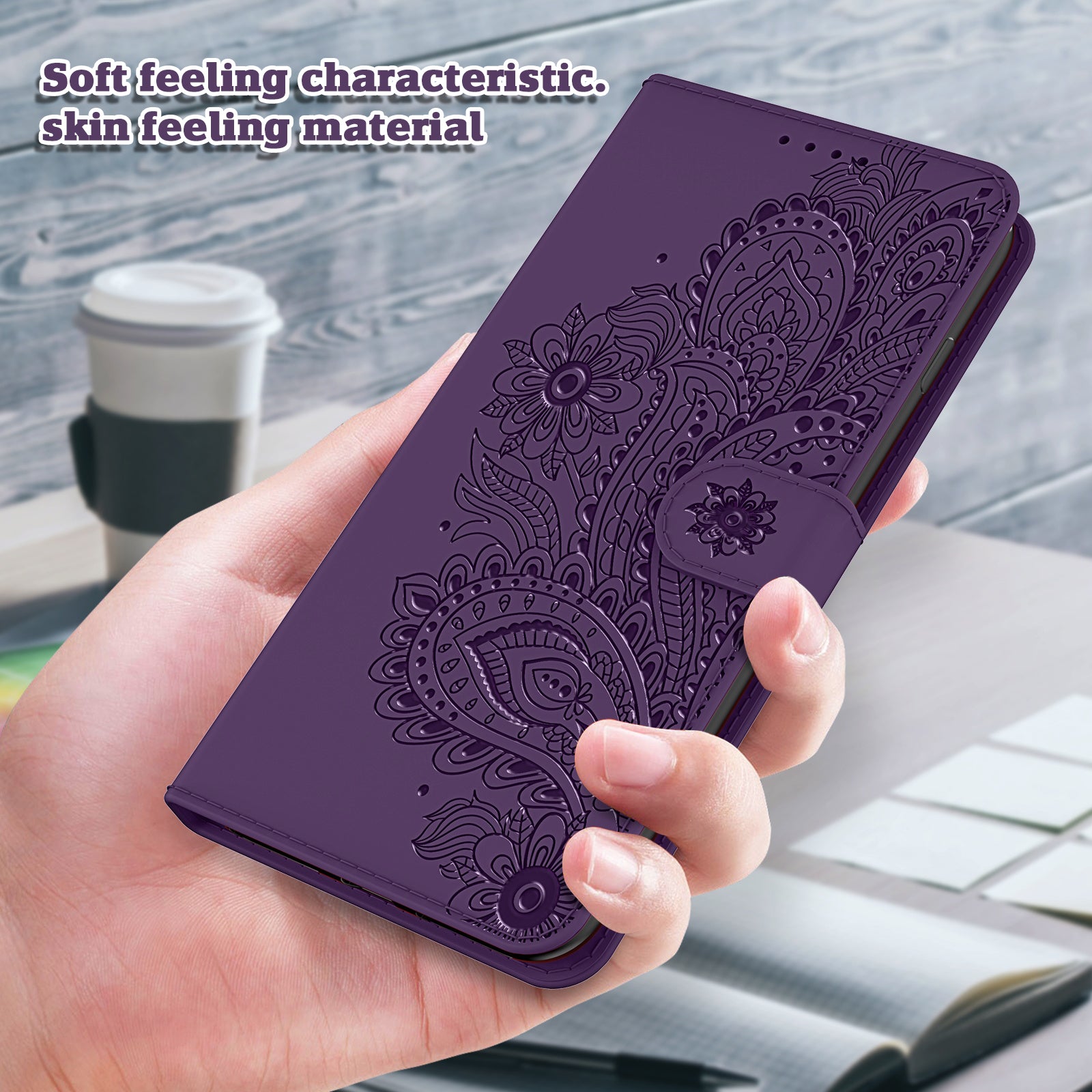 Phoenix Imprinting Leather Wallet Stand Phone Protective Shell for Samsung Galaxy S20 FE/S20 FE 5G/S20 Lite/S20 FE 2022 - Purple