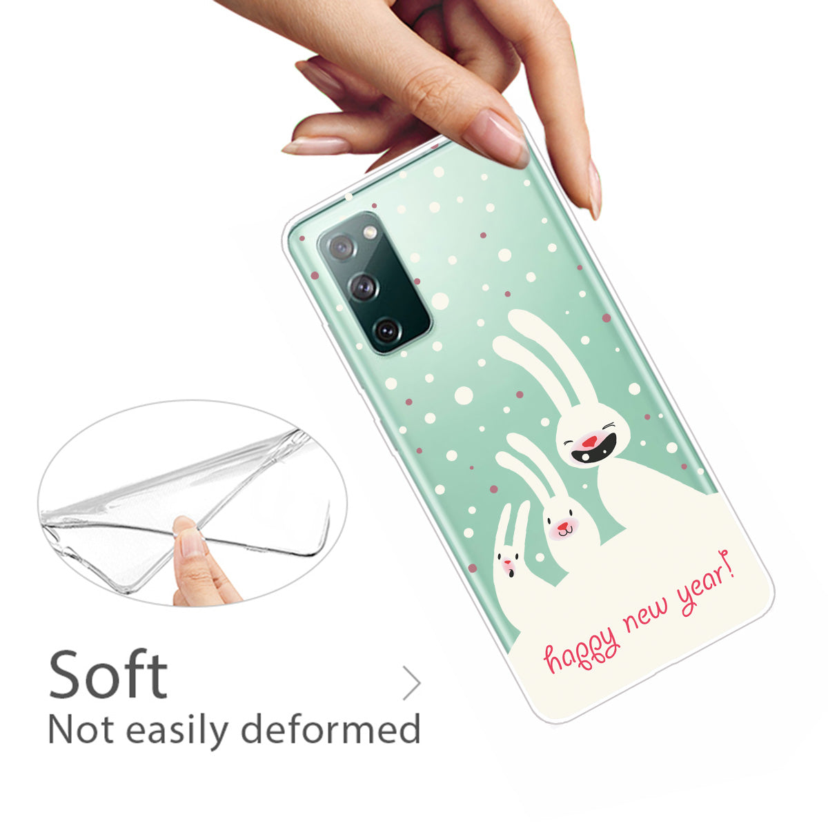 Christmas Theme Pattern Printing TPU Case for Samsung Galaxy S20 FE/S20 Fan Edition/S20 FE 5G/S20 Fan Edition 5G - Cute Bunnies