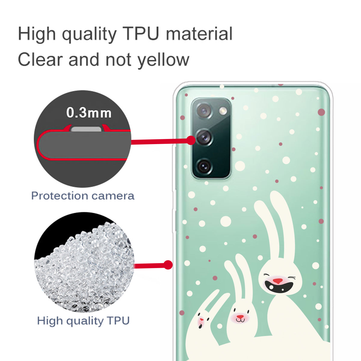 Christmas Theme Pattern Printing TPU Case for Samsung Galaxy S20 FE/S20 Fan Edition/S20 FE 5G/S20 Fan Edition 5G - Cute Bunnies