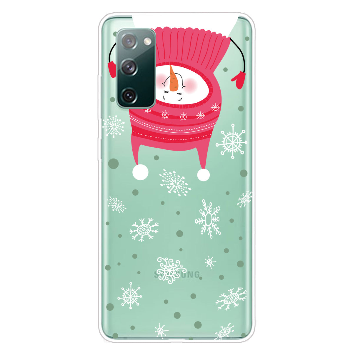 Christmas Theme Pattern Printing TPU Case for Samsung Galaxy S20 FE/S20 Fan Edition/S20 FE 5G/S20 Fan Edition 5G - Snowman and Snowflakes