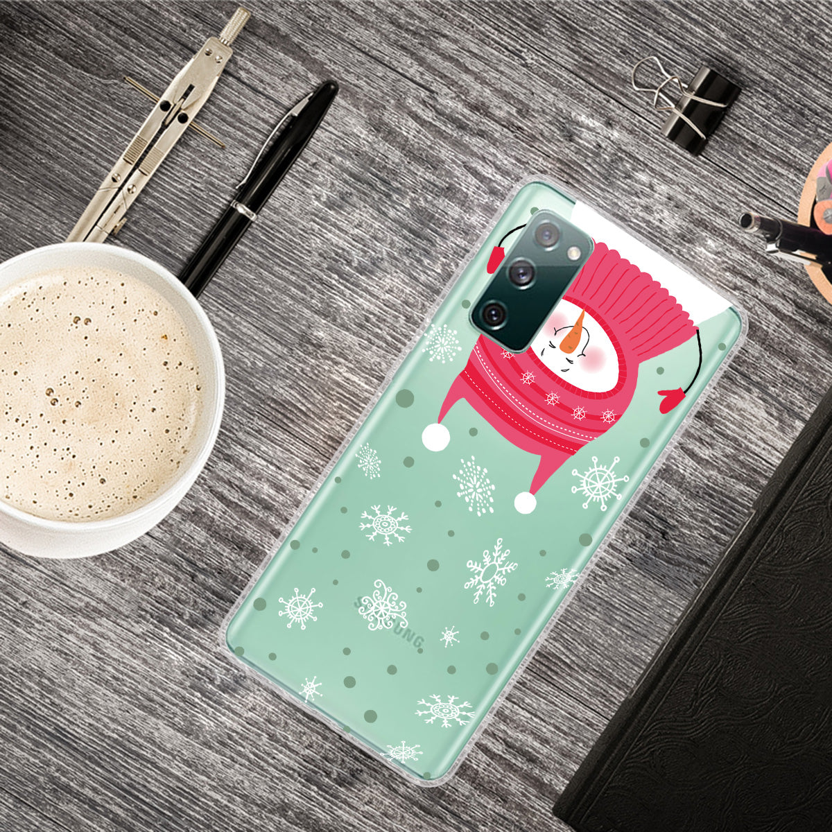 Christmas Theme Pattern Printing TPU Case for Samsung Galaxy S20 FE/S20 Fan Edition/S20 FE 5G/S20 Fan Edition 5G - Snowman and Snowflakes