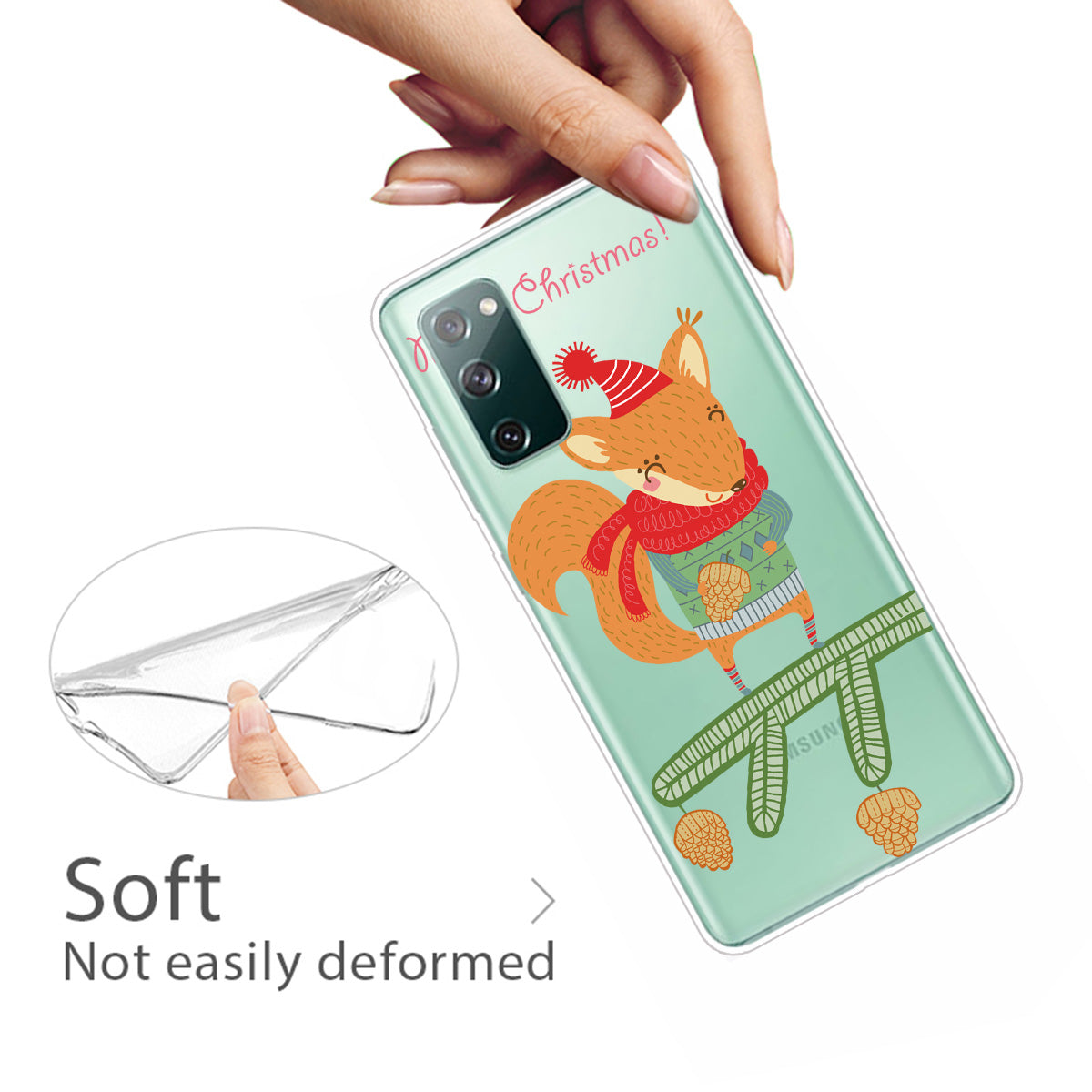 Christmas Theme Pattern Printing TPU Case for Samsung Galaxy S20 FE/S20 Fan Edition/S20 FE 5G/S20 Fan Edition 5G - Christmas Fox