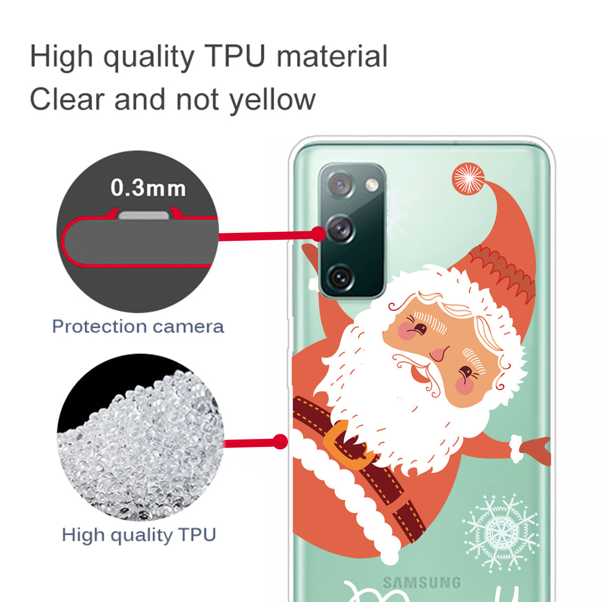 Christmas Theme Pattern Printing TPU Case for Samsung Galaxy S20 FE/S20 Fan Edition/S20 FE 5G/S20 Fan Edition 5G - Santa Claus Is Coming