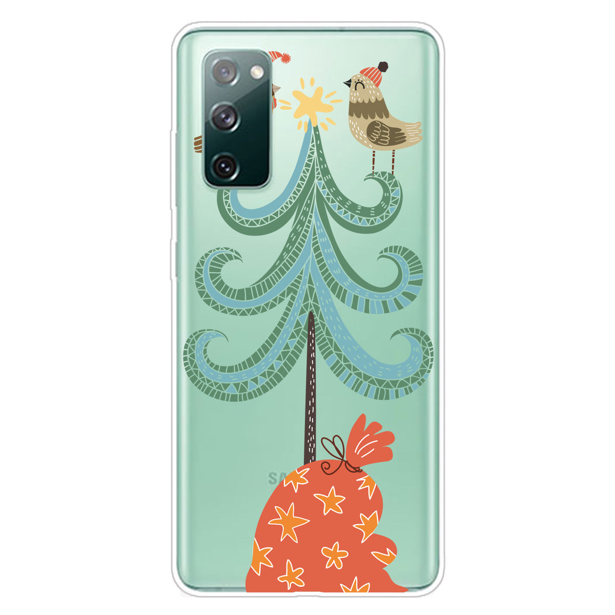 Christmas Theme Pattern Printing TPU Case for Samsung Galaxy S20 FE/S20 Fan Edition/S20 FE 5G/S20 Fan Edition 5G - Birds on Christmas Tree