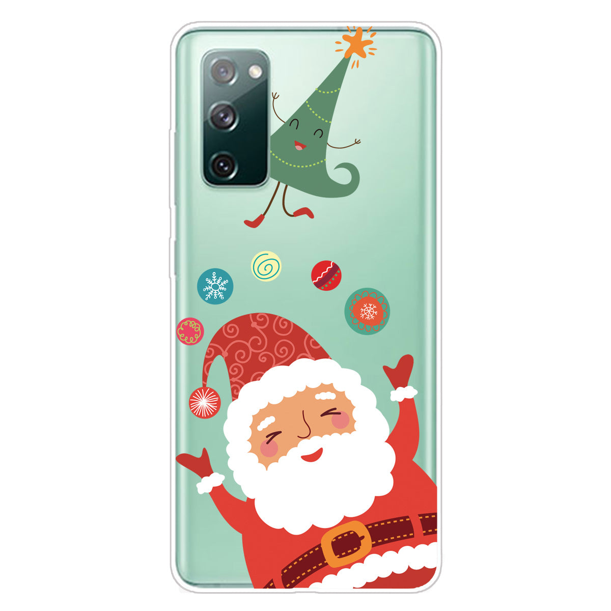 Christmas Theme Pattern Printing TPU Case for Samsung Galaxy S20 FE/S20 Fan Edition/S20 FE 5G/S20 Fan Edition 5G - Santa and Tree