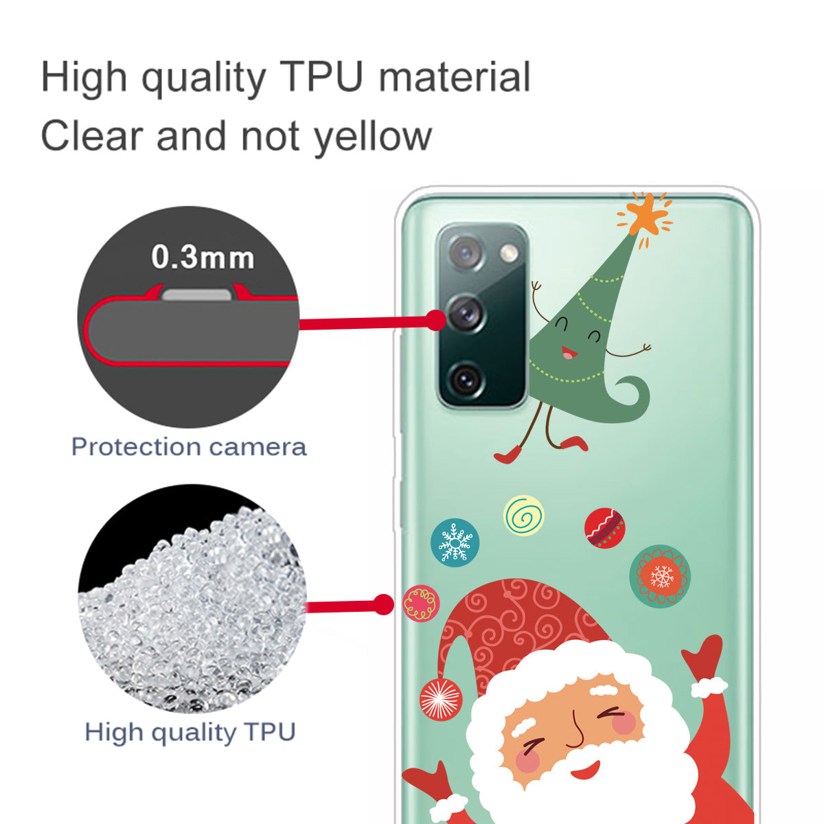 Christmas Theme Pattern Printing TPU Case for Samsung Galaxy S20 FE/S20 Fan Edition/S20 FE 5G/S20 Fan Edition 5G - Santa and Tree