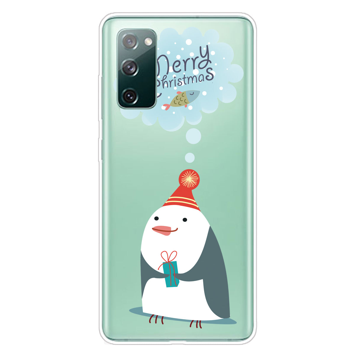 Christmas Theme Pattern Printing TPU Case for Samsung Galaxy S20 FE/S20 Fan Edition/S20 FE 5G/S20 Fan Edition 5G - Penguin Wants Fish