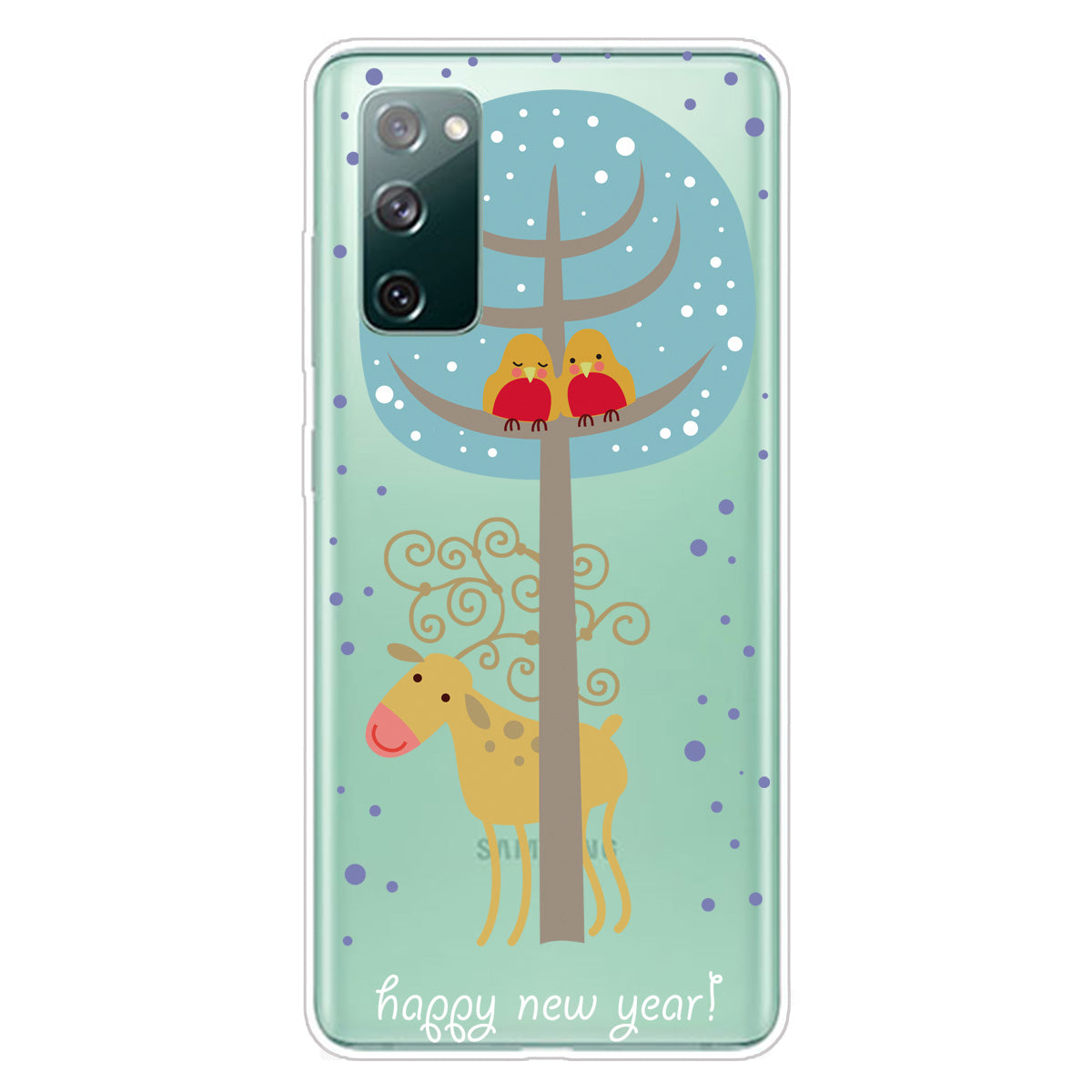 Christmas Theme Pattern Printing TPU Case for Samsung Galaxy S20 FE/S20 Fan Edition/S20 FE 5G/S20 Fan Edition 5G - Donkey and Birds