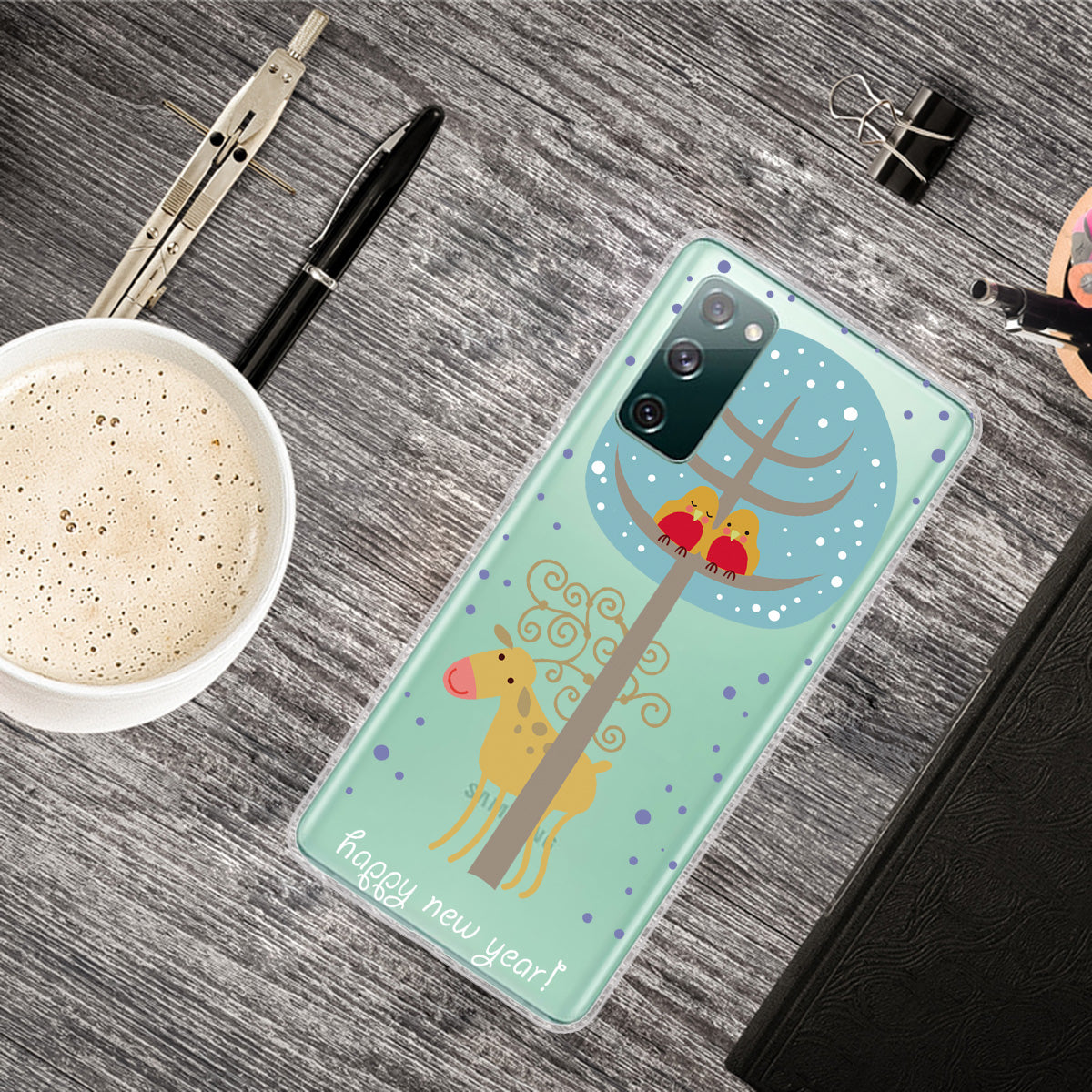 Christmas Theme Pattern Printing TPU Case for Samsung Galaxy S20 FE/S20 Fan Edition/S20 FE 5G/S20 Fan Edition 5G - Donkey and Birds