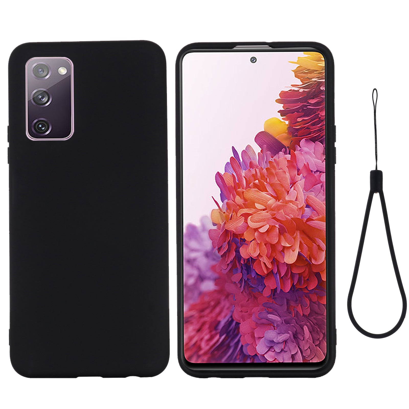 Liquid Silicone Phone Cover for Samsung Galaxy S20 FE/S20 FE 5G/S20 Lite/S20 FE 2022 - Black