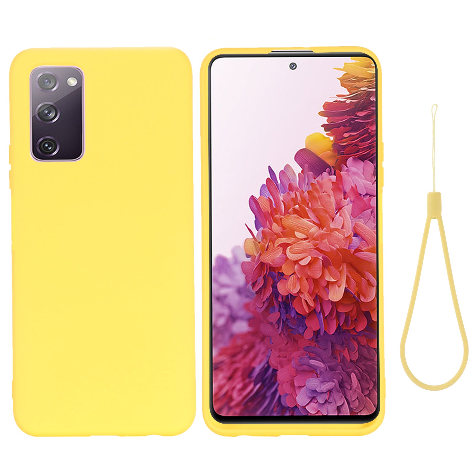 Liquid Silicone Phone Cover for Samsung Galaxy S20 FE/S20 FE 5G/S20 Lite/S20 FE 2022 - Yellow