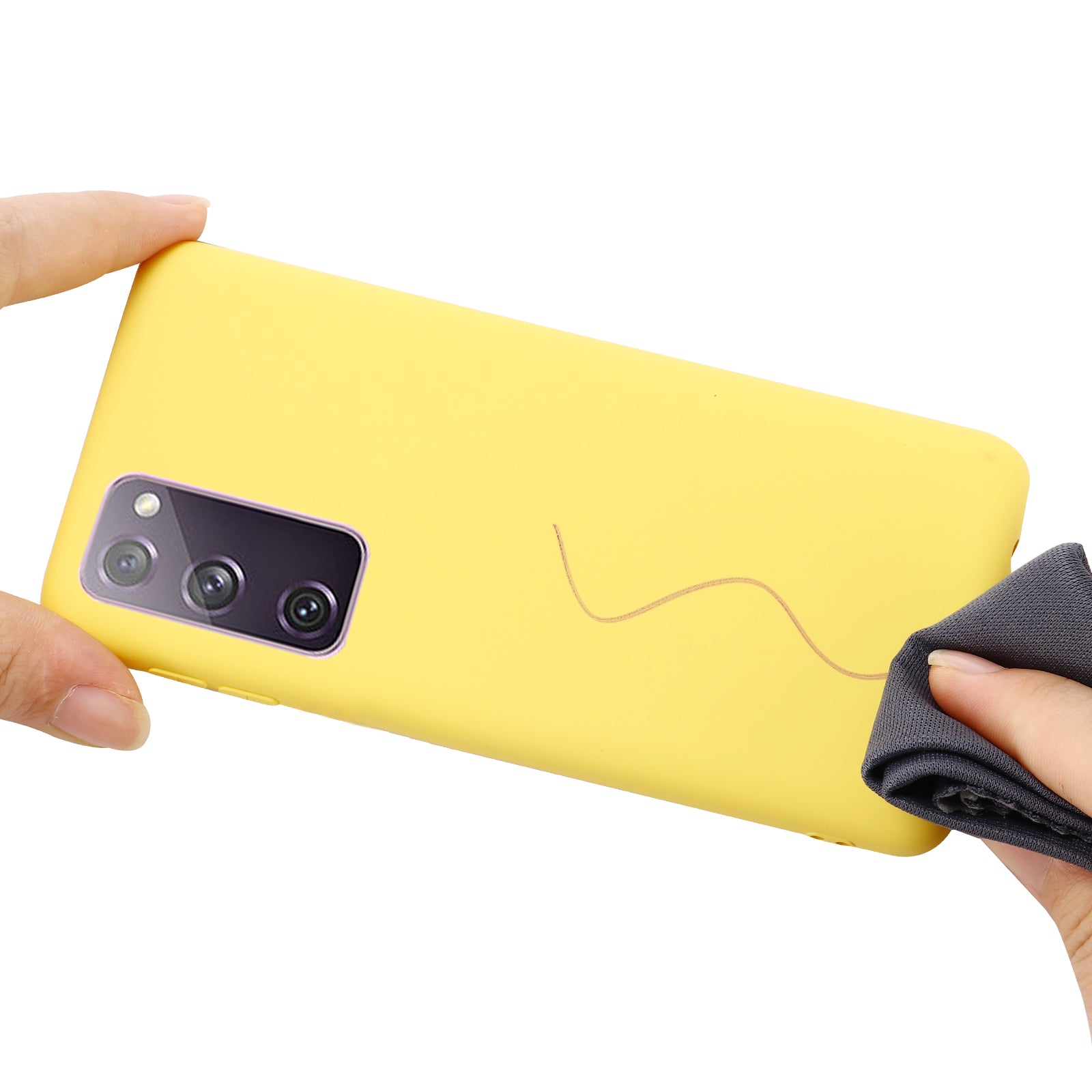 Liquid Silicone Phone Cover for Samsung Galaxy S20 FE/S20 FE 5G/S20 Lite/S20 FE 2022 - Yellow