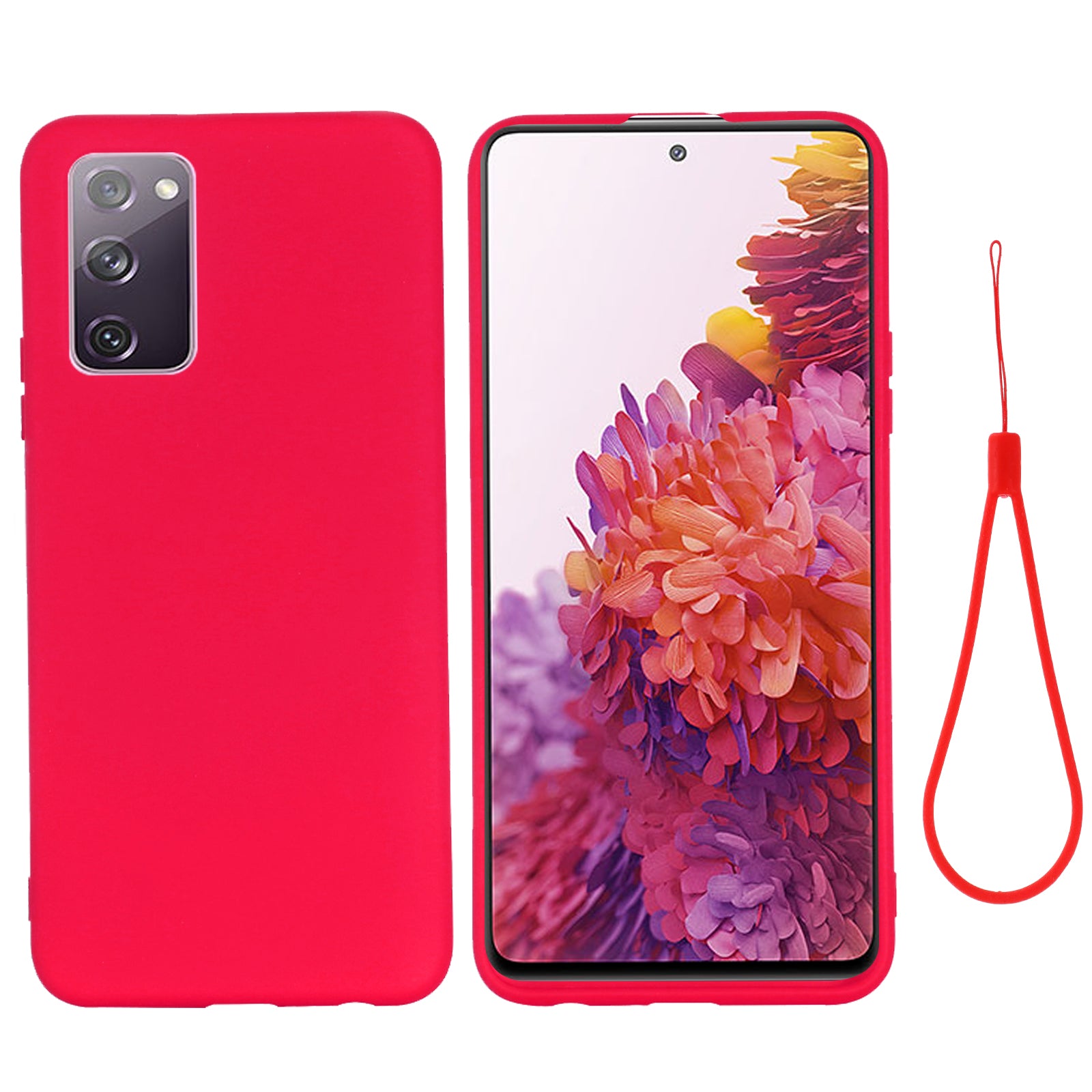 Liquid Silicone Phone Cover for Samsung Galaxy S20 FE/S20 FE 5G/S20 Lite/S20 FE 2022 - Red