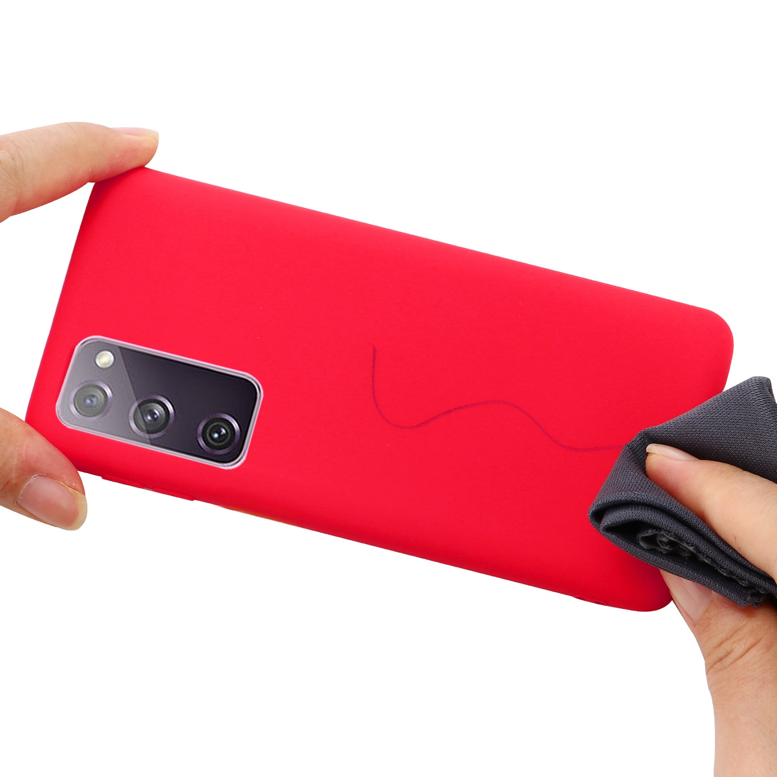 Liquid Silicone Phone Cover for Samsung Galaxy S20 FE/S20 FE 5G/S20 Lite/S20 FE 2022 - Red