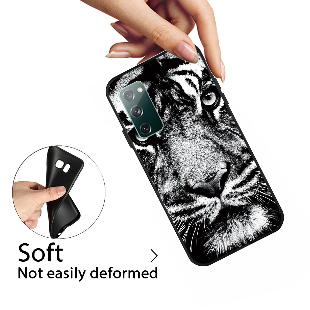 Pattern Printing TPU Shell Case Cover for Samsung Galaxy S20 FE/S20 FE 5G/S20 Lite/S20 FE 2022 - Tiger