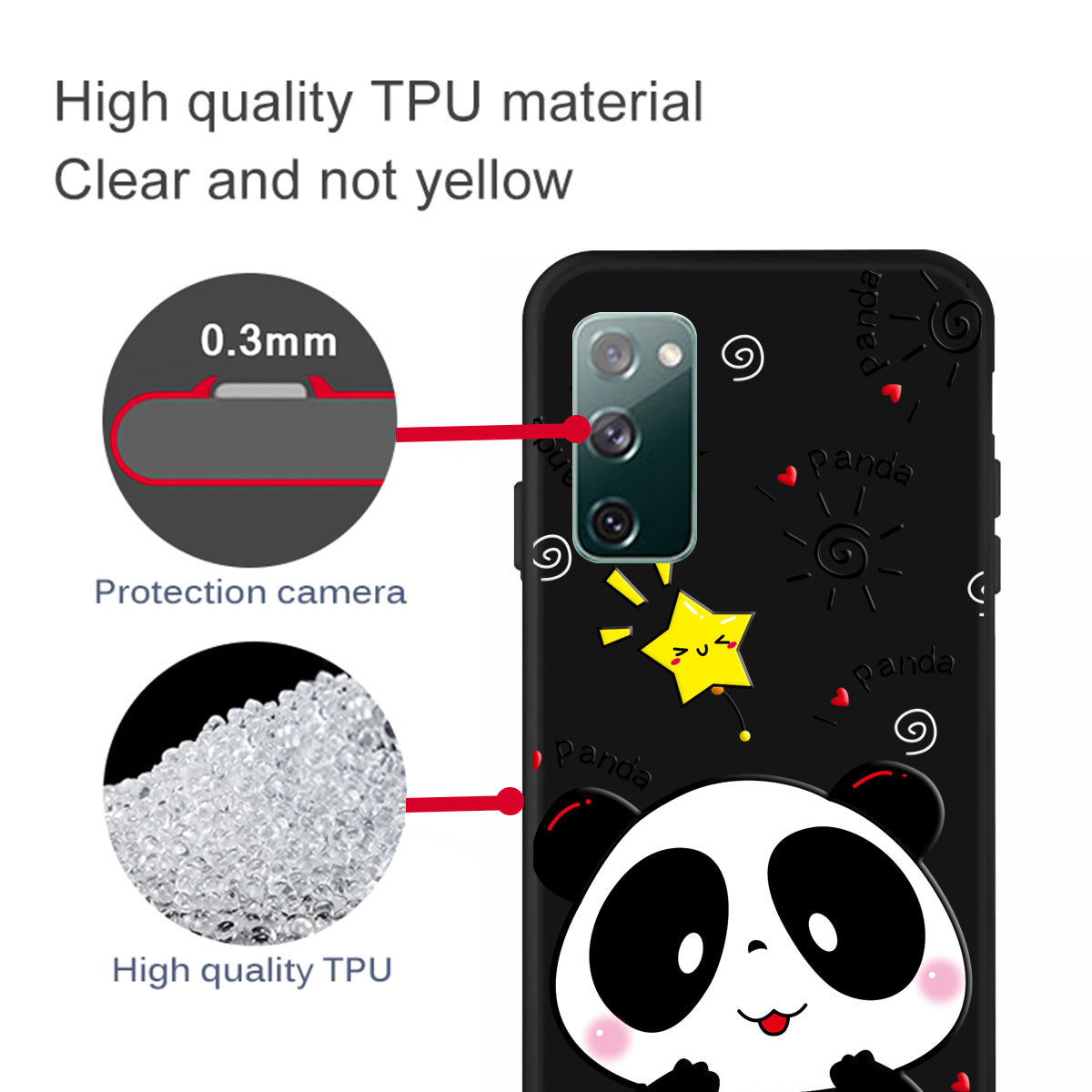 Pattern Printing TPU Shell Case Cover for Samsung Galaxy S20 FE/S20 FE 5G/S20 Lite/S20 FE 2022 - Panda