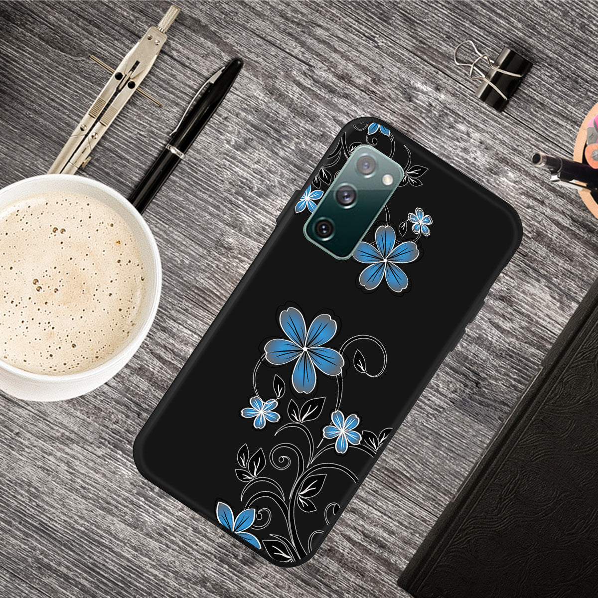 Pattern Printing TPU Shell Case Cover for Samsung Galaxy S20 FE/S20 FE 5G/S20 Lite/S20 FE 2022 - Blue Flower