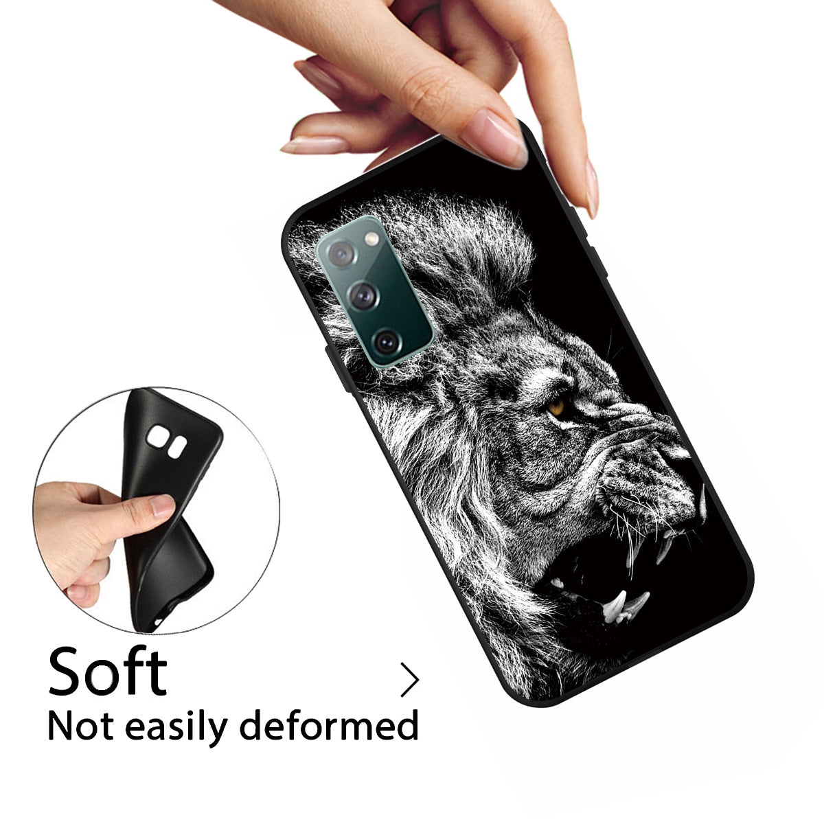 Pattern Printing TPU Shell Case Cover for Samsung Galaxy S20 FE/S20 FE 5G/S20 Lite/S20 FE 2022 - Lion