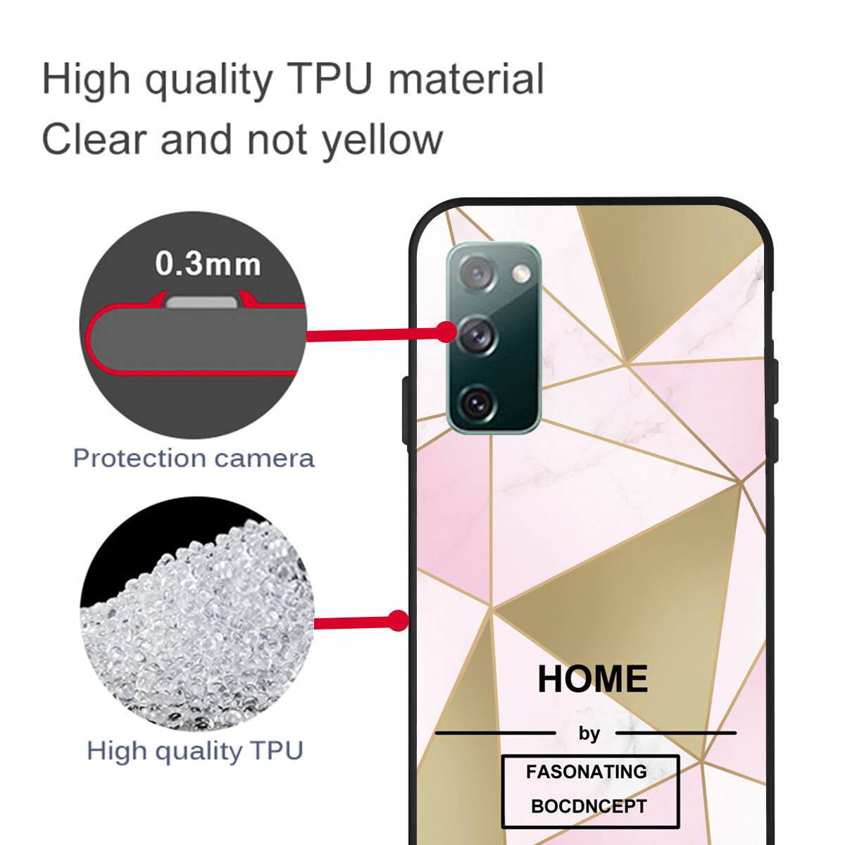 Matte Black TPU Case for Samsung Galaxy S20 FE/S20 FE 5G/S20 Lite/S20 FE 2022 Fashion Marble Texture - Style B