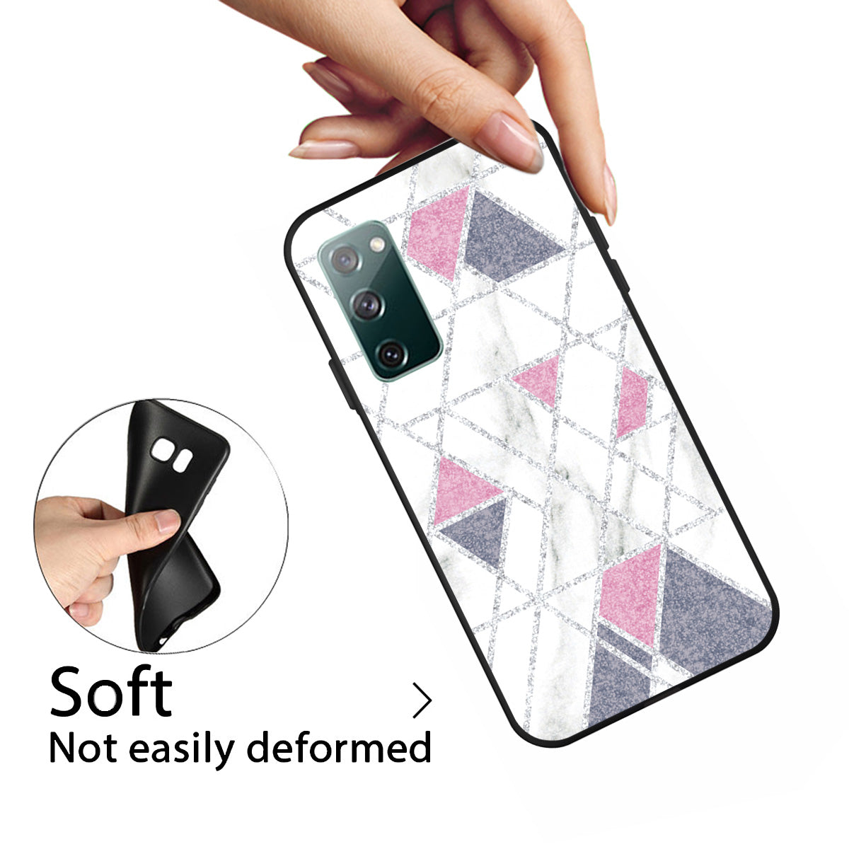 Matte Black TPU Case for Samsung Galaxy S20 FE/S20 FE 5G/S20 Lite/S20 FE 2022 Fashion Marble Texture - Style H