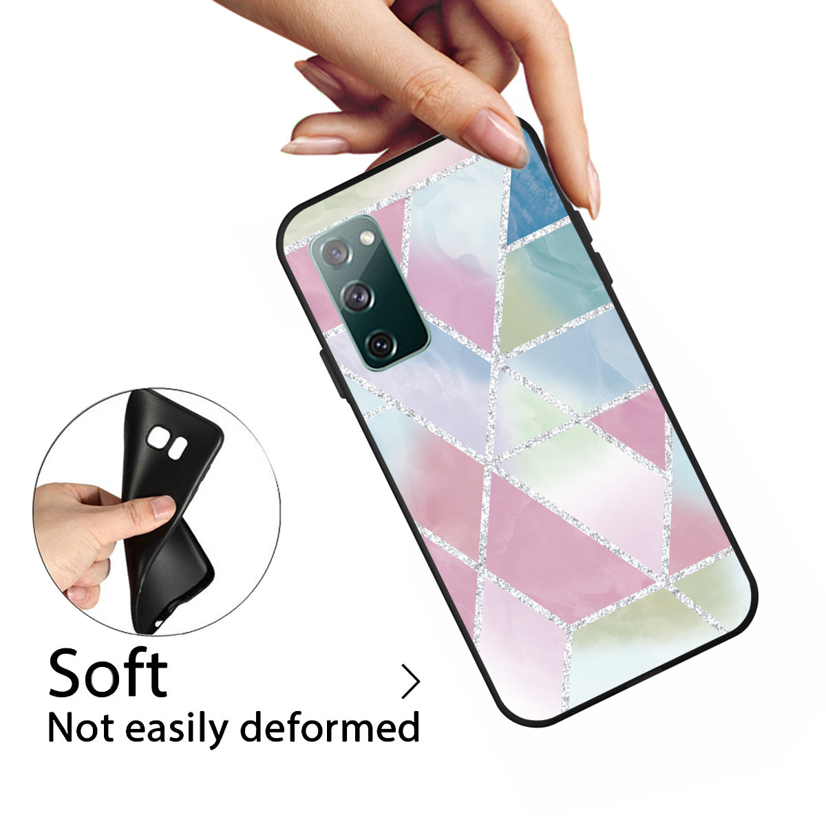 Matte Black TPU Case for Samsung Galaxy S20 FE/S20 FE 5G/S20 Lite/S20 FE 2022 Fashion Marble Texture - Style I