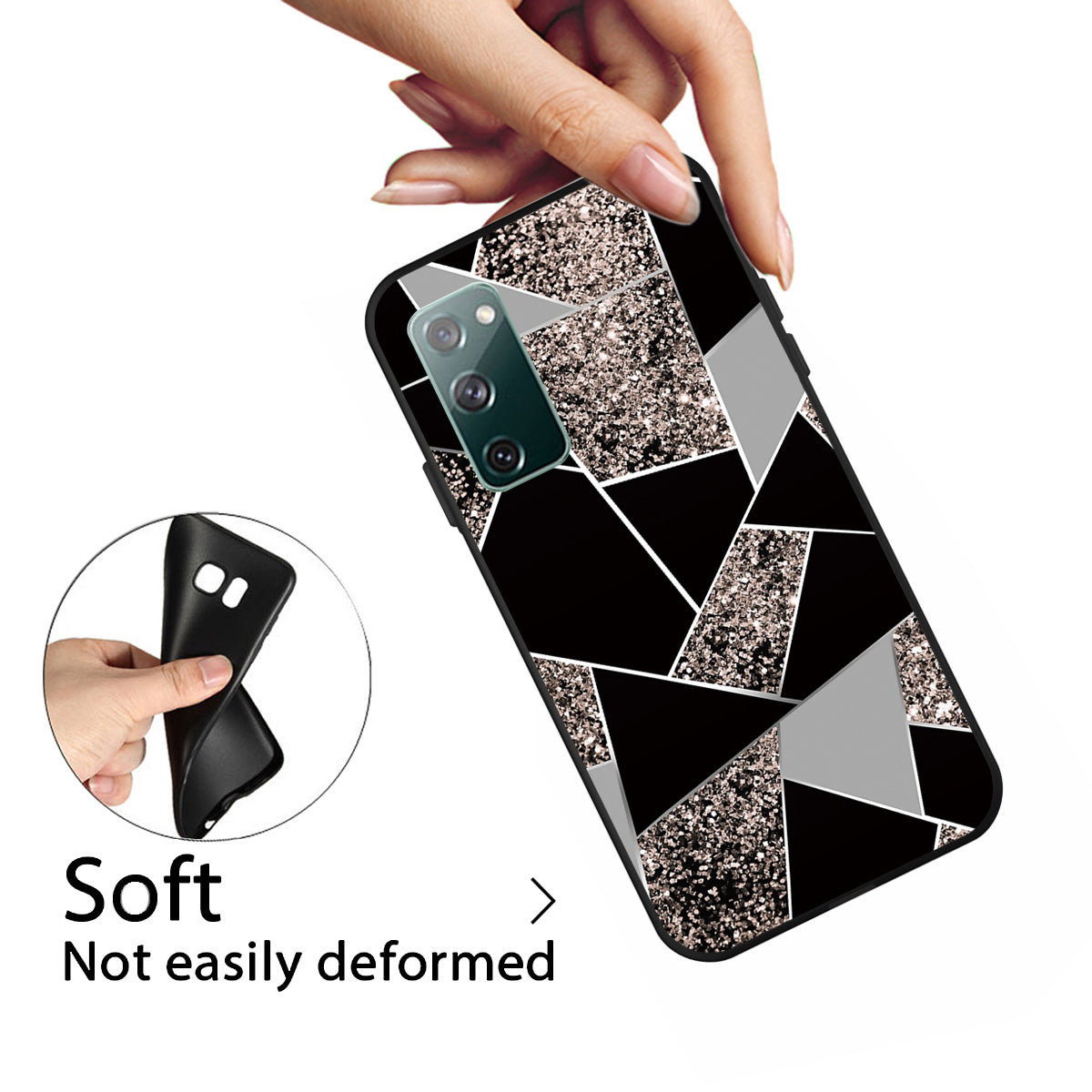 Matte Black TPU Case for Samsung Galaxy S20 FE/S20 FE 5G/S20 Lite/S20 FE 2022 Fashion Marble Texture - Style J