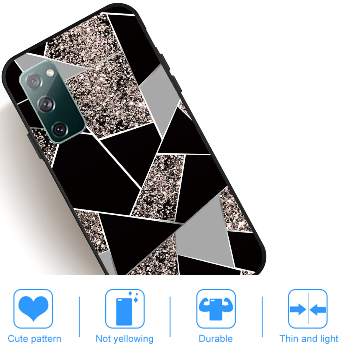 Matte Black TPU Case for Samsung Galaxy S20 FE/S20 FE 5G/S20 Lite/S20 FE 2022 Fashion Marble Texture - Style J