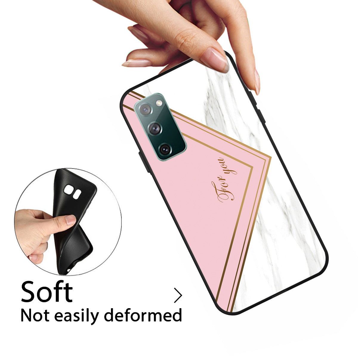 Matte Black TPU Case for Samsung Galaxy S20 FE/S20 FE 5G/S20 Lite/S20 FE 2022 Fashion Marble Texture - Style K