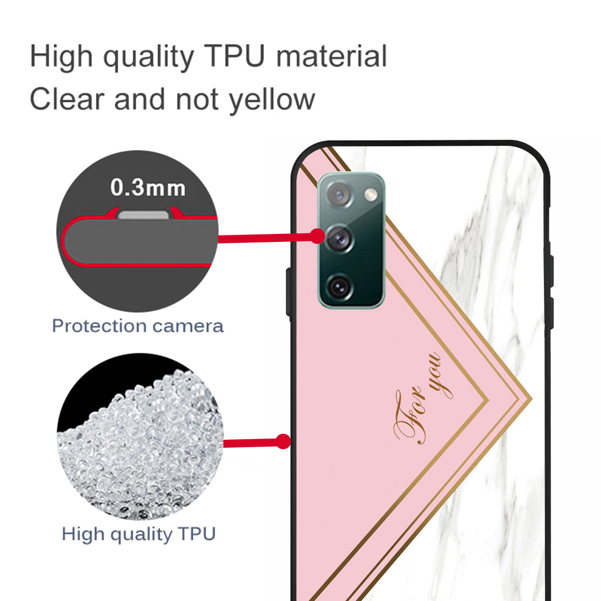 Matte Black TPU Case for Samsung Galaxy S20 FE/S20 FE 5G/S20 Lite/S20 FE 2022 Fashion Marble Texture - Style K