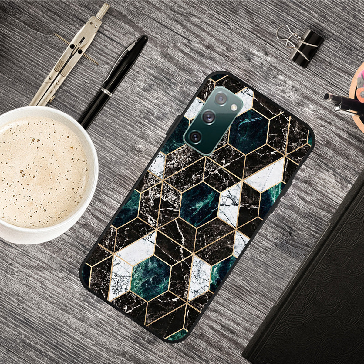 Matte Black TPU Case for Samsung Galaxy S20 FE/S20 FE 5G/S20 Lite/S20 FE 2022 Fashion Marble Texture - Style L