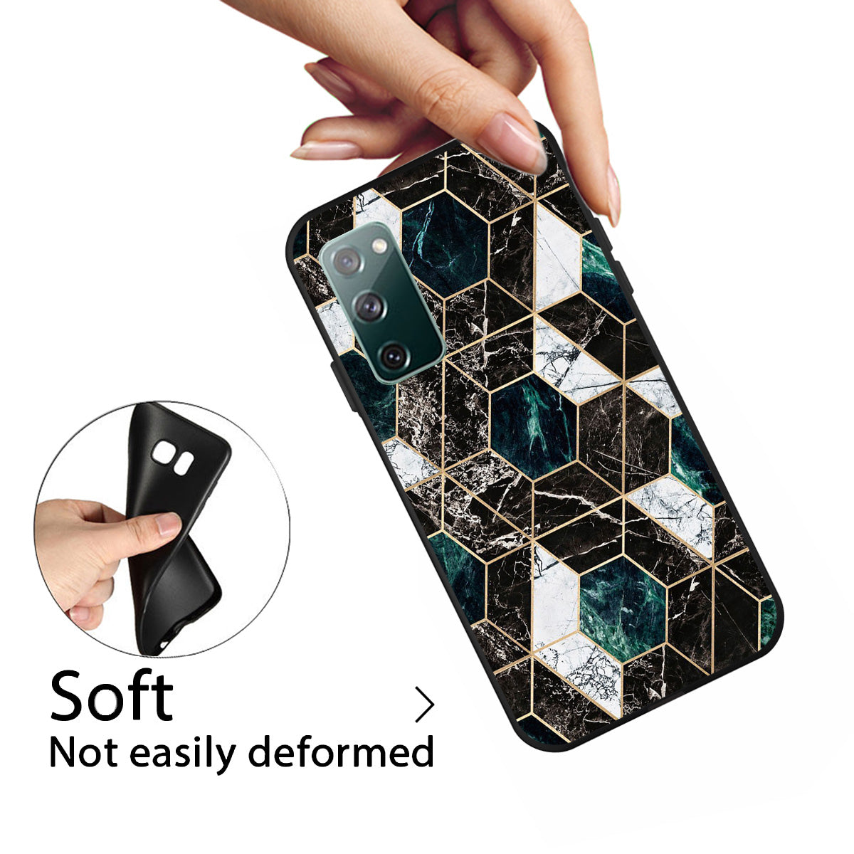 Matte Black TPU Case for Samsung Galaxy S20 FE/S20 FE 5G/S20 Lite/S20 FE 2022 Fashion Marble Texture - Style L