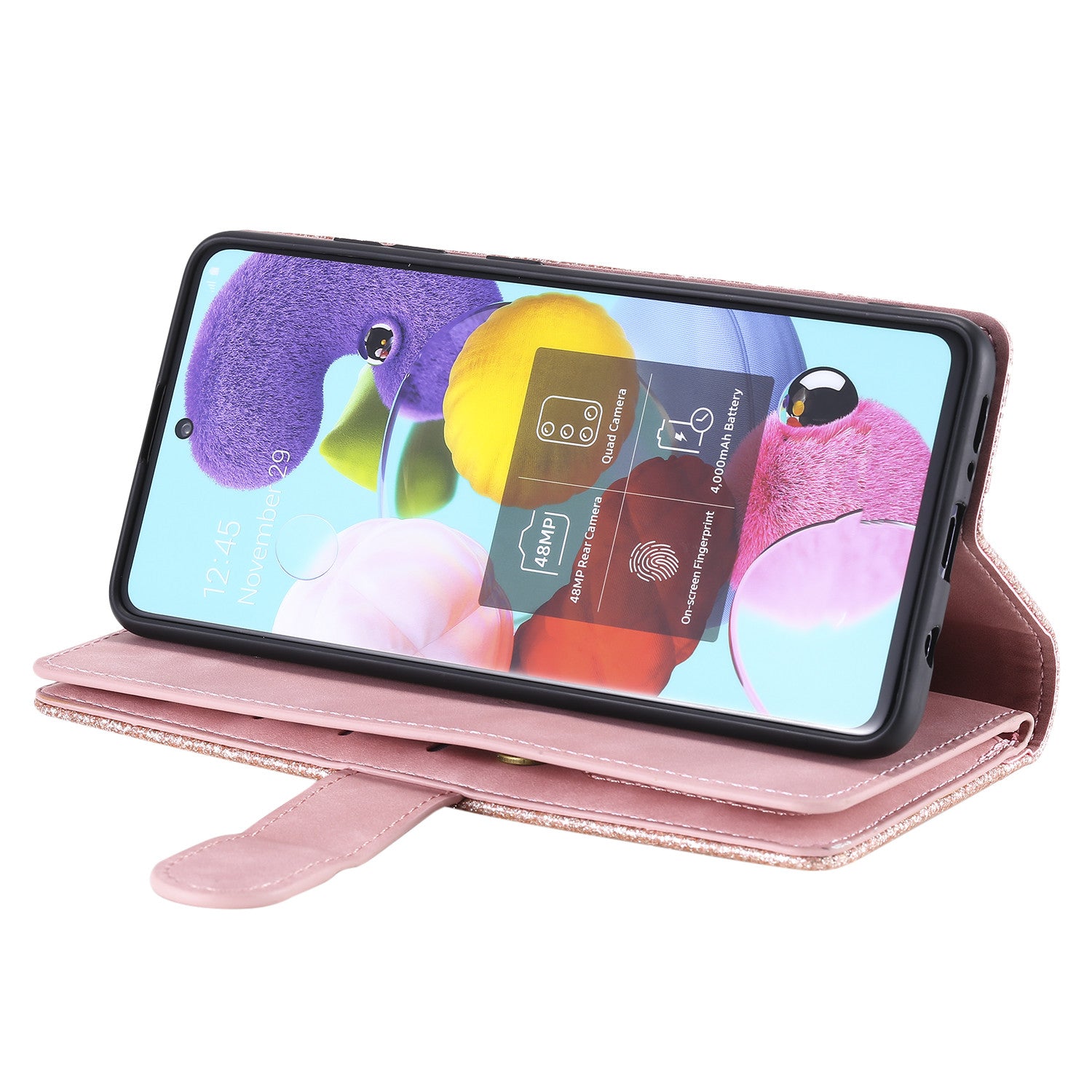 Zipper Pocket 9 Card Slots Leather Wallet Case for Samsung Galaxy S20 FE/S20 FE 5G/S20 Lite/S20 FE 2022 - Rose Gold