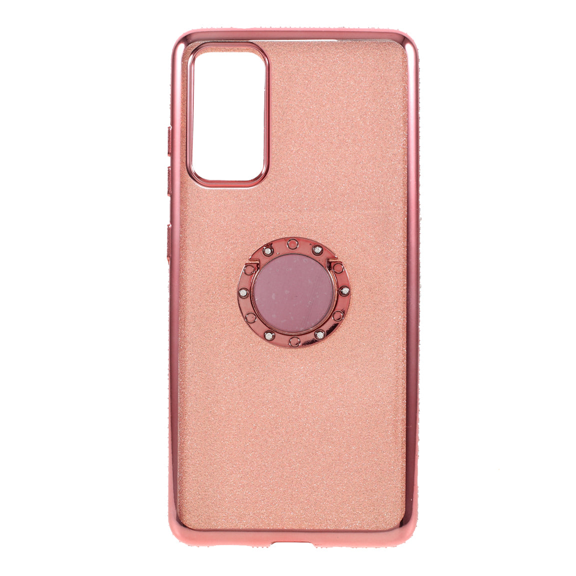 Shiny Powder Electroplating TPU Rhinestone Decor Cover with Metal Kickstand for Samsung Galaxy S20 FE/S20 FE 5G/S20 Lite/S20 FE 2022 - Watermelon Red