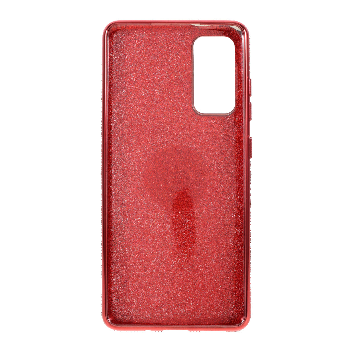 Shiny Powder Electroplating TPU Rhinestone Decor Cover with Metal Kickstand for Samsung Galaxy S20 FE/S20 FE 5G/S20 Lite/S20 FE 2022 - Red