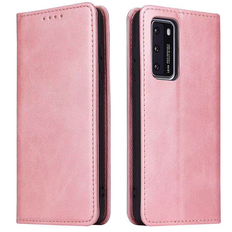 Business Style Strong Magnet Phone Wallet PU Leather Cover Shell for Samsung Galaxy S20 FE/S20 Fan Edition/S20 FE 5G/S20 Fan Edition 5G/S20 Lite - Rose Gold