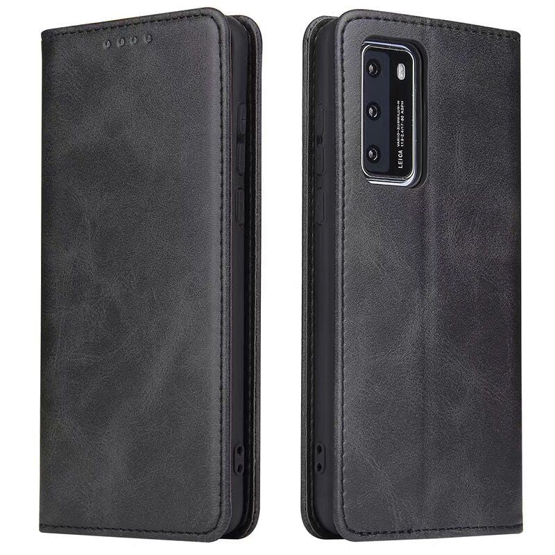 Business Style Strong Magnet Phone Wallet PU Leather Cover Shell for Samsung Galaxy S20 FE/S20 Fan Edition/S20 FE 5G/S20 Fan Edition 5G/S20 Lite - Black