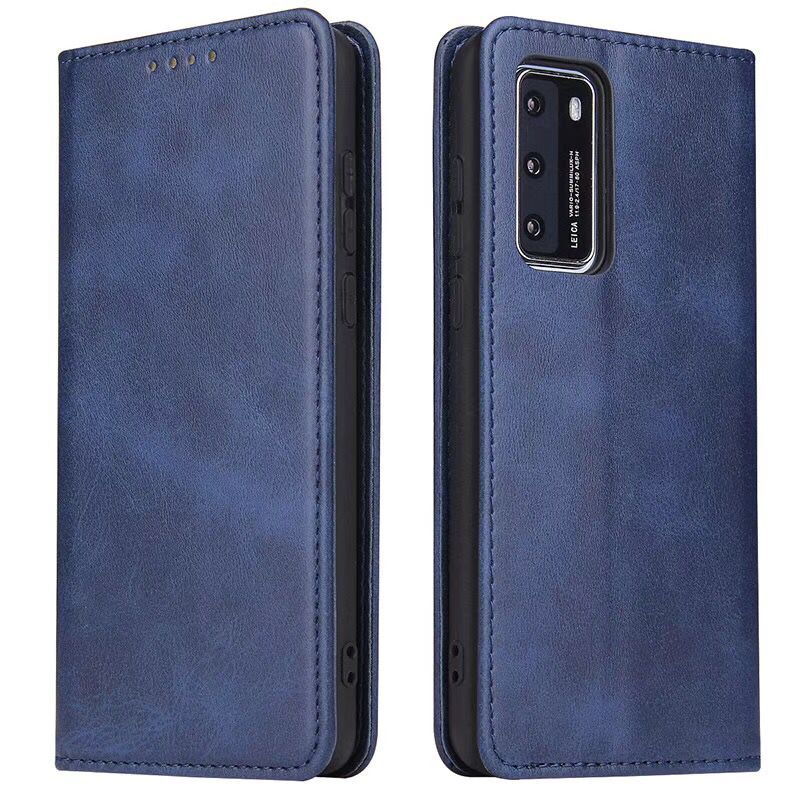 Business Style Strong Magnet Phone Wallet PU Leather Cover Shell for Samsung Galaxy S20 FE/S20 Fan Edition/S20 FE 5G/S20 Fan Edition 5G/S20 Lite - Blue