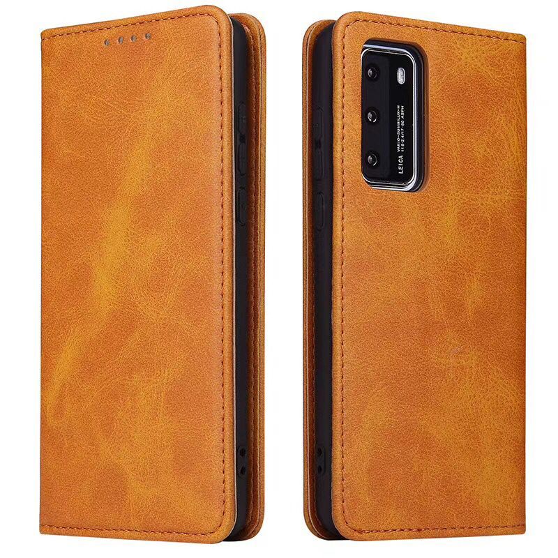 Business Style Strong Magnet Phone Wallet PU Leather Cover Shell for Samsung Galaxy S20 FE/S20 Fan Edition/S20 FE 5G/S20 Fan Edition 5G/S20 Lite - Light Brown