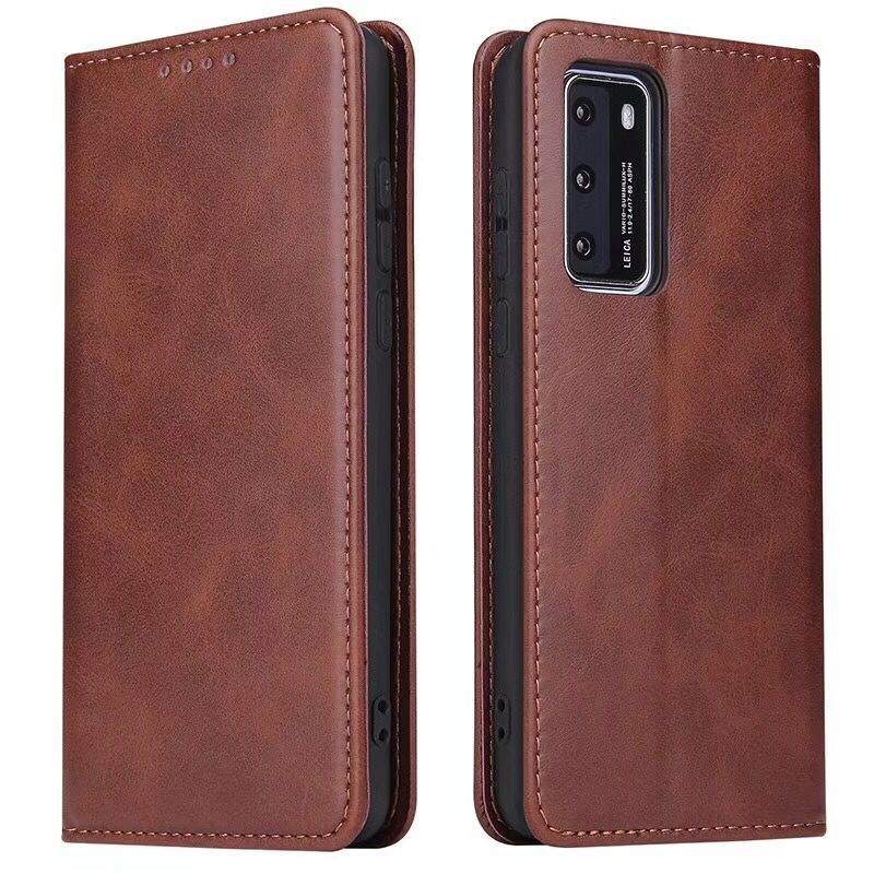 Business Style Strong Magnet Phone Wallet PU Leather Cover Shell for Samsung Galaxy S20 FE/S20 Fan Edition/S20 FE 5G/S20 Fan Edition 5G/S20 Lite - Brown