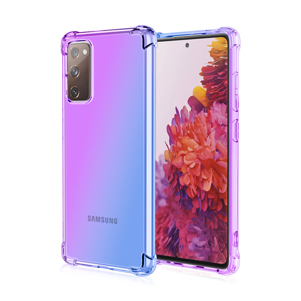 TPU Gradient Anti-Drop Phone Cover Shell for Samsung Galaxy S20 FE/S20 Fan Edition/S20 FE 5G/S20 Fan Edition 5G/S20 Lite - Purple/Blue