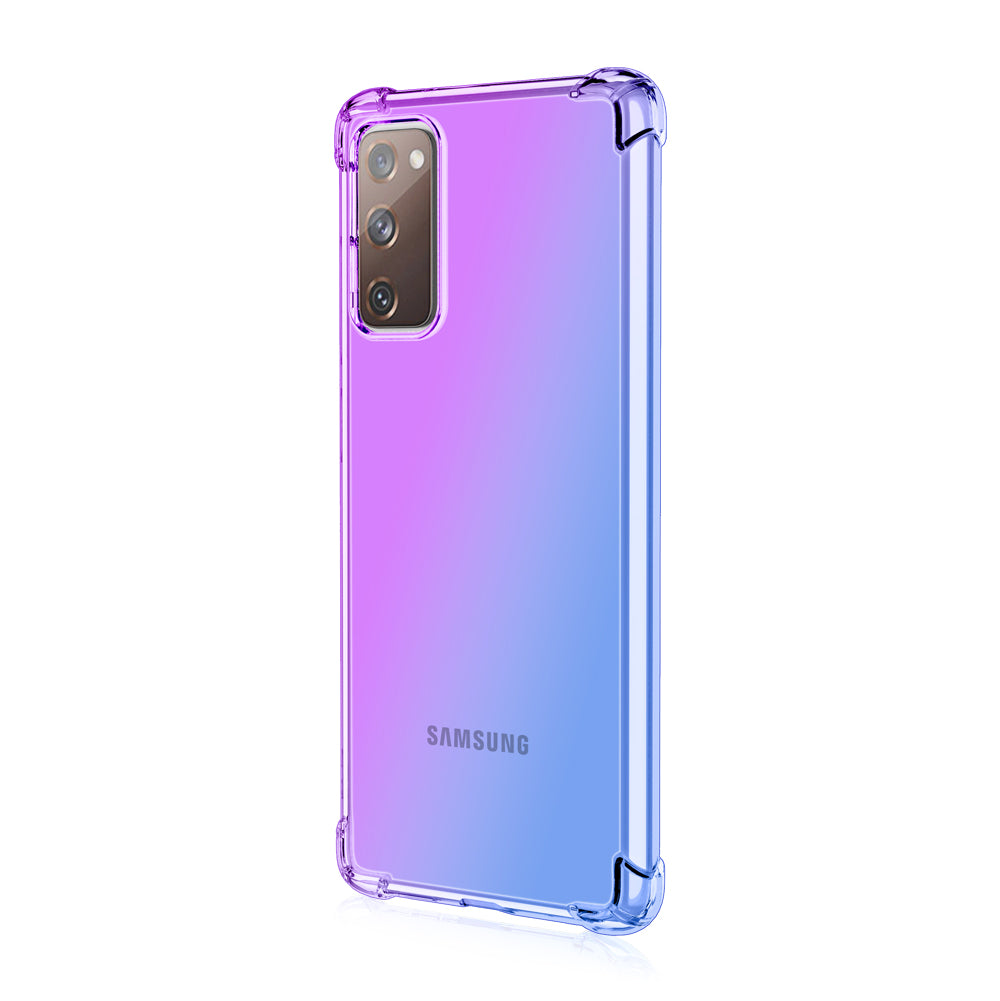 TPU Gradient Anti-Drop Phone Cover Shell for Samsung Galaxy S20 FE/S20 Fan Edition/S20 FE 5G/S20 Fan Edition 5G/S20 Lite - Purple/Blue