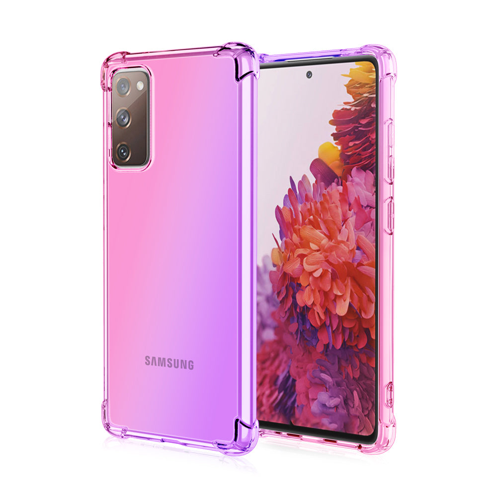 TPU Gradient Anti-Drop Phone Cover Shell for Samsung Galaxy S20 FE/S20 Fan Edition/S20 FE 5G/S20 Fan Edition 5G/S20 Lite - Pink/Purple