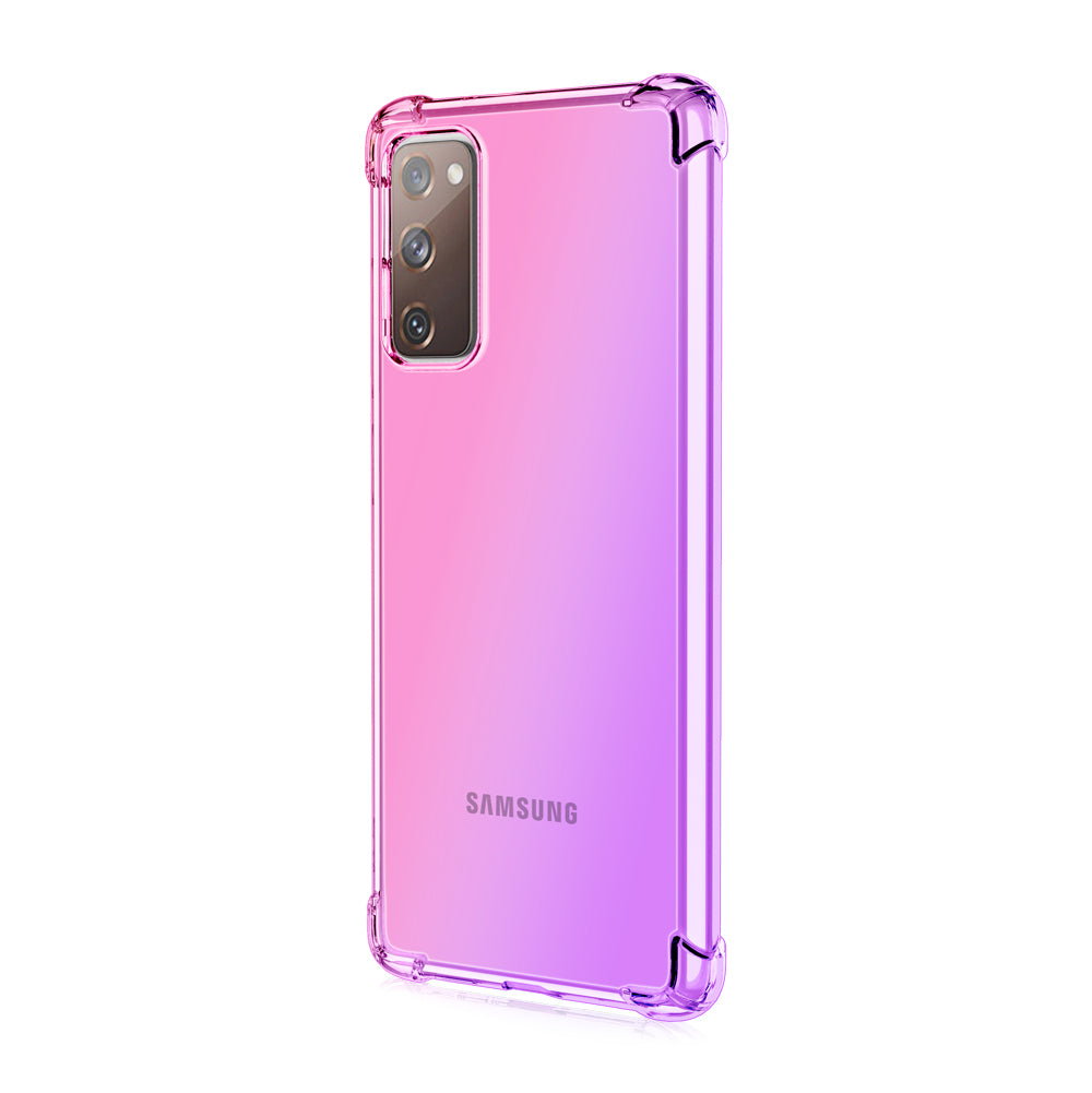 TPU Gradient Anti-Drop Phone Cover Shell for Samsung Galaxy S20 FE/S20 Fan Edition/S20 FE 5G/S20 Fan Edition 5G/S20 Lite - Pink/Purple