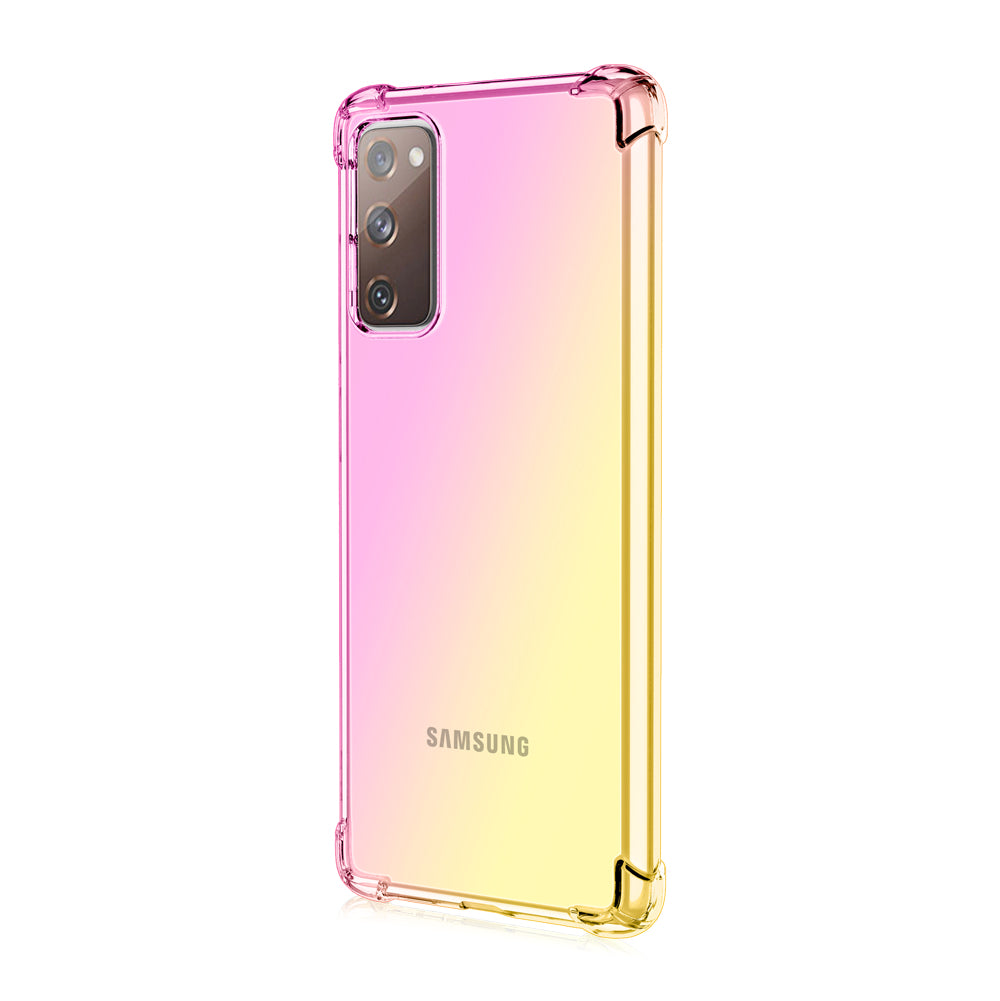 TPU Gradient Anti-Drop Phone Cover Shell for Samsung Galaxy S20 FE/S20 Fan Edition/S20 FE 5G/S20 Fan Edition 5G/S20 Lite - Pink/Gold